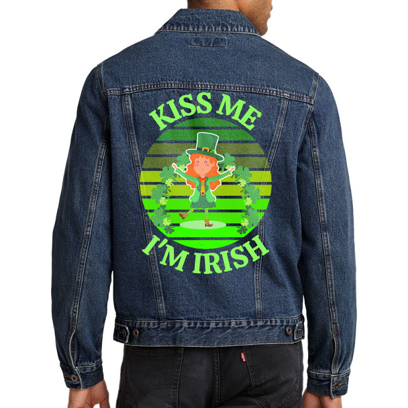 Kiss Me Im Irish T  Shirtkiss Me I’m Irish T  Shirt (9) Men Denim Jacket | Artistshot