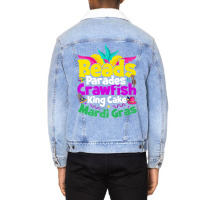 Beads Parades Crawfish King Cake Mardi Gras Premium T Shirt Unisex Sherpa-lined Denim Jacket | Artistshot