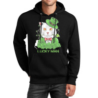 Lucky Man T  Shirt Lucky Man Funny White Cat And White Mouse St. Patri Unisex Hoodie | Artistshot