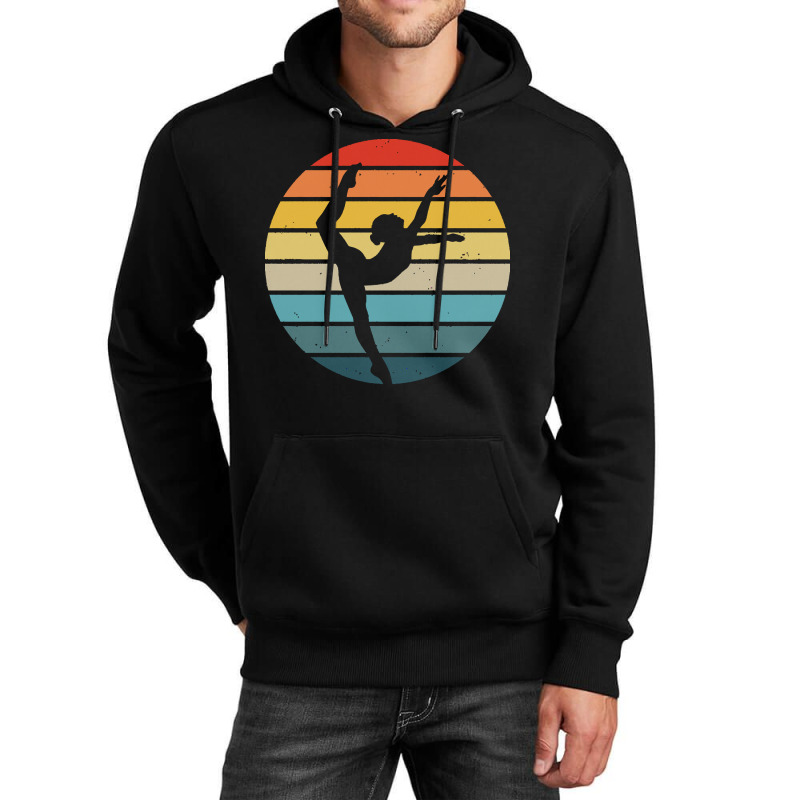 Majorette T  Shirt Baton Twirling Silhouette On A Distressed Retro Sun Unisex Hoodie | Artistshot