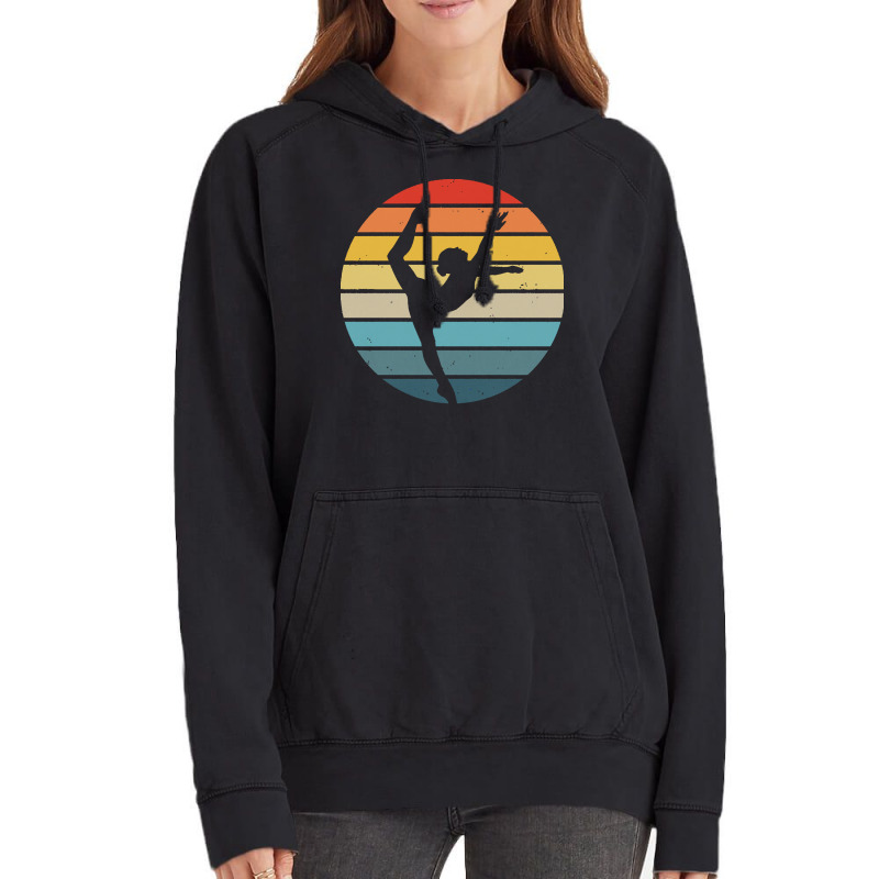 Majorette T  Shirt Baton Twirling Silhouette On A Distressed Retro Sun Vintage Hoodie | Artistshot