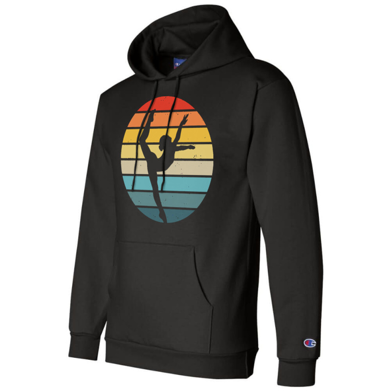 Majorette T  Shirt Baton Twirling Silhouette On A Distressed Retro Sun Champion Hoodie | Artistshot