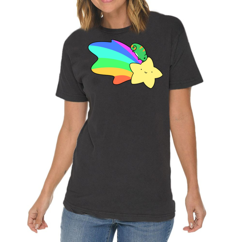 Rainbow Shooting Star Chameleon Vintage T-shirt | Artistshot