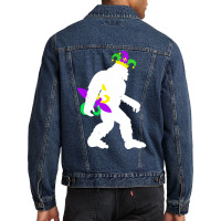 Mardi Gras Bigfoot T  Shirt Mardi Gras Carnival Bigfoot New Orleans Ca Men Denim Jacket | Artistshot