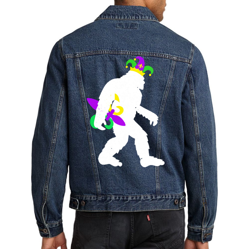 Mardi Gras Bigfoot T  Shirt Mardi Gras Carnival Bigfoot New Orleans Ca Men Denim Jacket | Artistshot