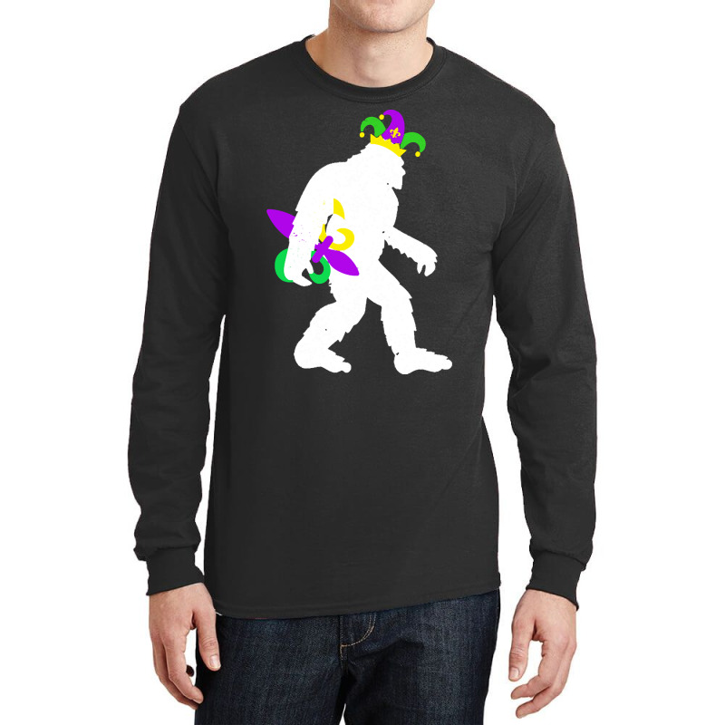 Mardi Gras Bigfoot T  Shirt Mardi Gras Carnival Bigfoot New Orleans Ca Long Sleeve Shirts | Artistshot