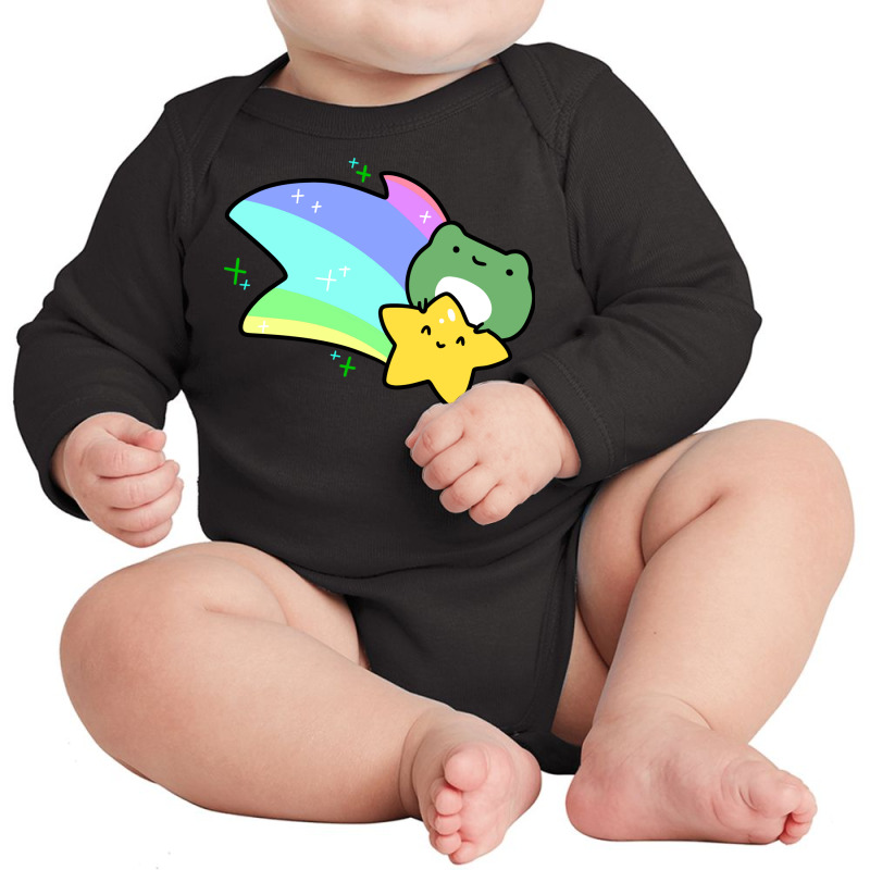 Rainbow Shooting Star Frog Long Sleeve Baby Bodysuit | Artistshot