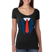 Red Tie Tuxedo Funny Business Casual Tank Top Women's Triblend Scoop T-shirt | Artistshot