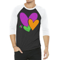 Mardi Gras Heart T  Shirt Mardi Gras Heart Leopard Print Fleur De Lis 3/4 Sleeve Shirt | Artistshot