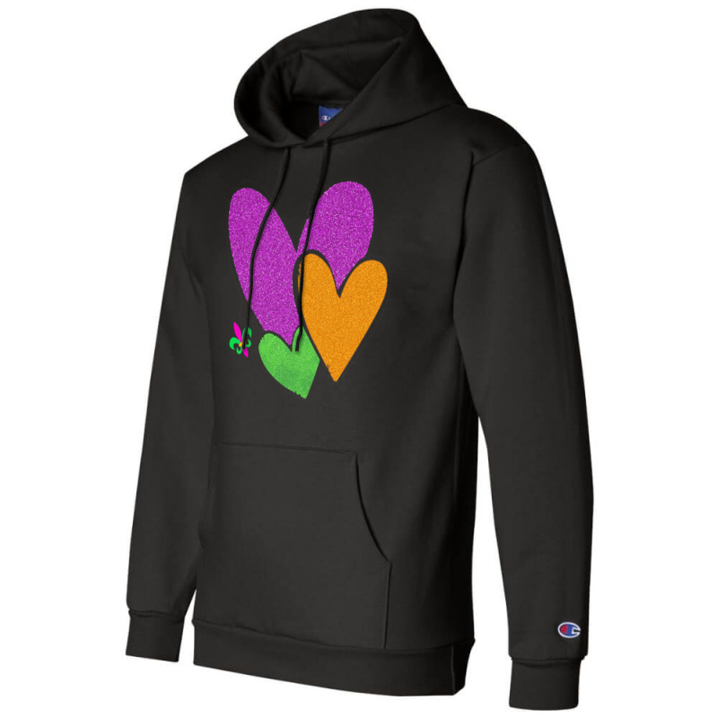 Mardi Gras Heart T  Shirt Mardi Gras Heart Leopard Print Fleur De Lis Champion Hoodie | Artistshot