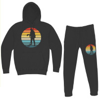 Metal T  Shirt Metal Detector Silhouette On A Distressed Retro Sunset Hoodie & Jogger Set | Artistshot