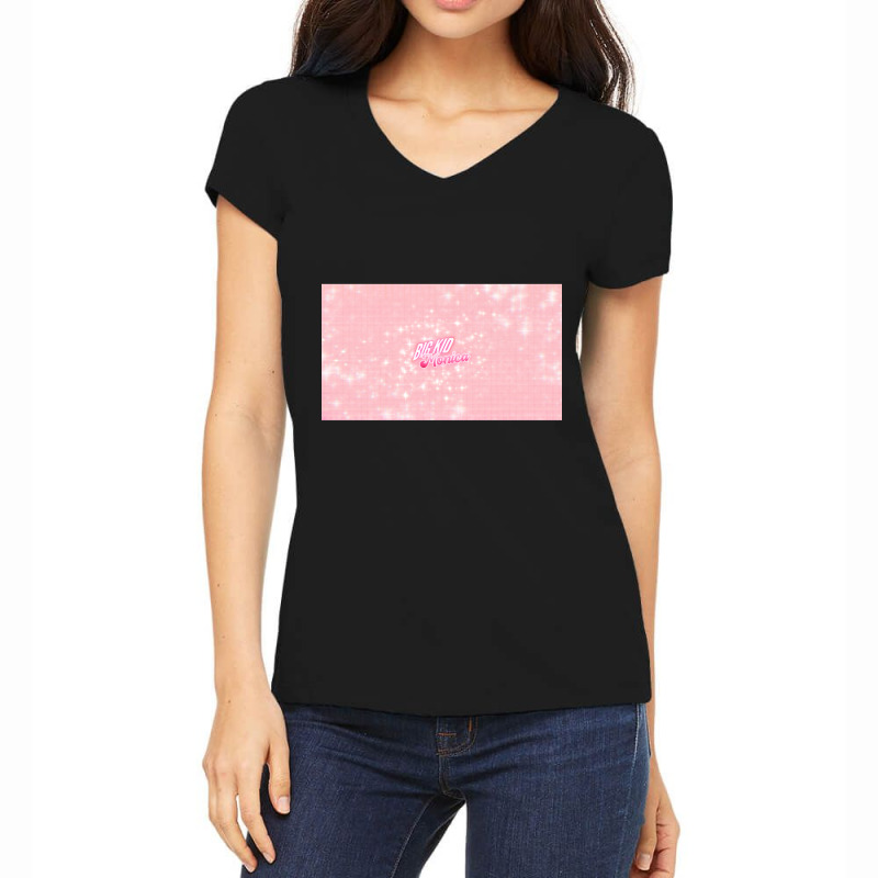 Limited Edition Big Kid Monica Pink Background Women's V-neck T-shirt | Artistshot