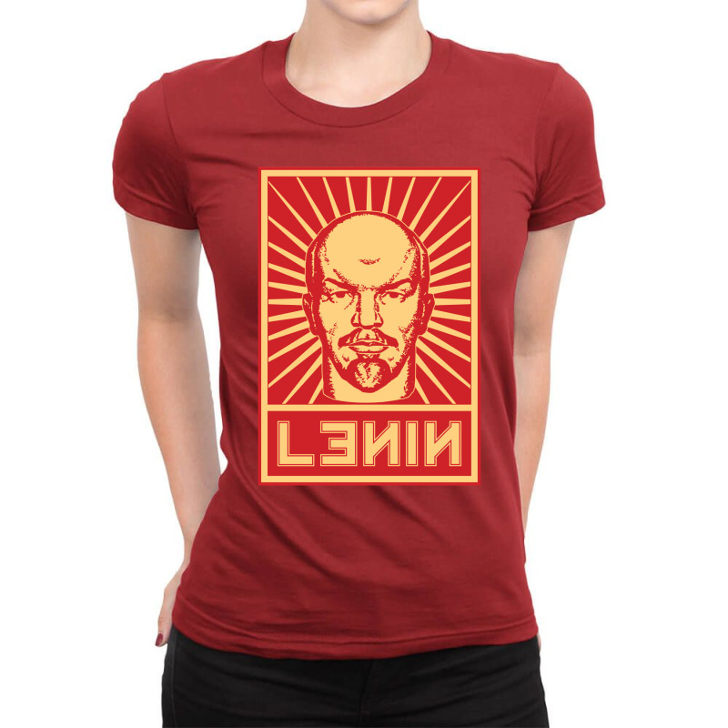 Vintage Lenin Soviet  Propaganda Ladies Fitted T-Shirt by ogboyecobiee | Artistshot