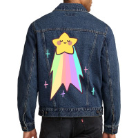 Rainbow Shooting Star Men Denim Jacket | Artistshot