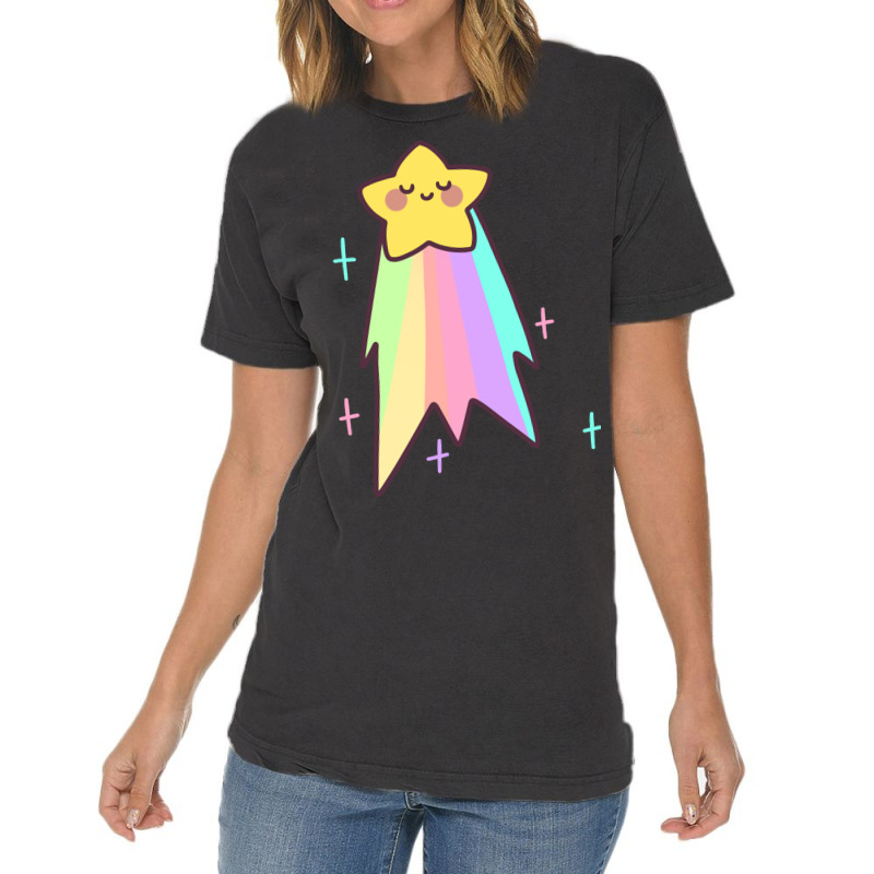 Rainbow Shooting Star Vintage T-shirt | Artistshot