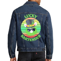 One Lucky Bartender T  Shirtone Lucky Bartender T  Shirt (1) Men Denim Jacket | Artistshot