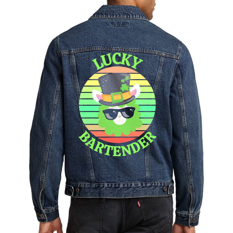 One Lucky Bartender T  Shirtone Lucky Bartender T  Shirt (1) Men Denim Jacket | Artistshot