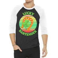 One Lucky Bartender T  Shirtone Lucky Bartender T  Shirt (2) 3/4 Sleeve Shirt | Artistshot