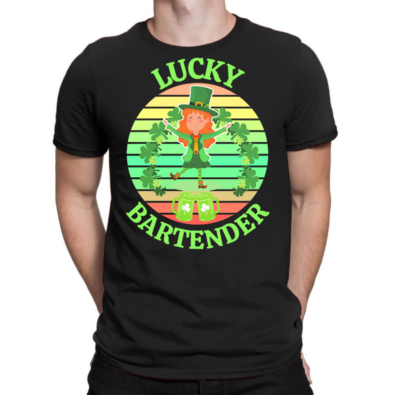 One Lucky Bartender T  Shirtone Lucky Bartender T  Shirt (3) T-shirt | Artistshot