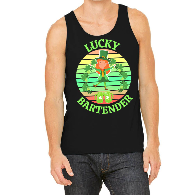 One Lucky Bartender T  Shirtone Lucky Bartender T  Shirt (3) Tank Top | Artistshot