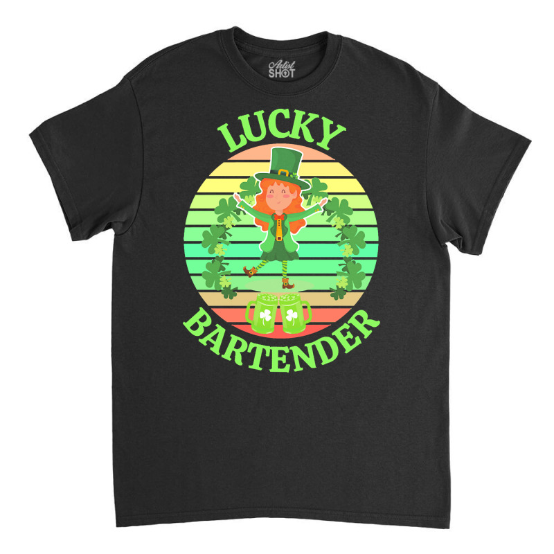 One Lucky Bartender T  Shirtone Lucky Bartender T  Shirt (3) Classic T-shirt | Artistshot