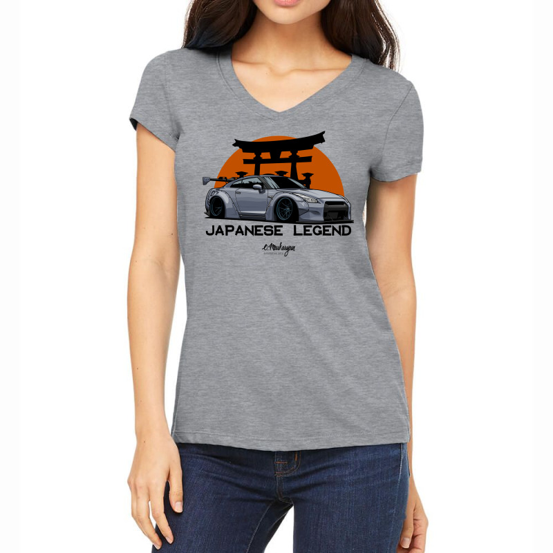 Gtr. Japanese Legend (gray) Women's V-Neck T-Shirt by psujekfaisyy | Artistshot