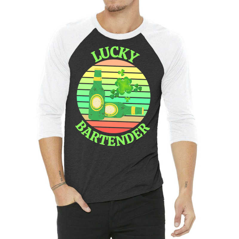 One Lucky Bartender T  Shirtone Lucky Bartender T  Shirt (4) 3/4 Sleeve Shirt | Artistshot