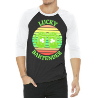 One Lucky Bartender T  Shirtone Lucky Bartender T  Shirt (5) 3/4 Sleeve Shirt | Artistshot