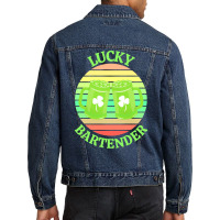 One Lucky Bartender T  Shirtone Lucky Bartender T  Shirt (5) Men Denim Jacket | Artistshot