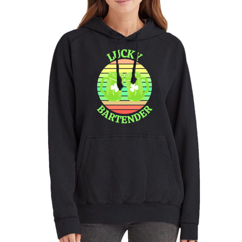 One Lucky Bartender T  Shirtone Lucky Bartender T  Shirt (5) Vintage Hoodie | Artistshot