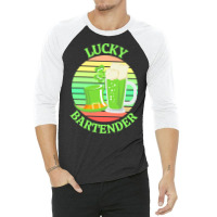 One Lucky Bartender T  Shirtone Lucky Bartender T  Shirt (6) 3/4 Sleeve Shirt | Artistshot