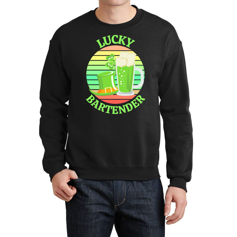 One Lucky Bartender T  Shirtone Lucky Bartender T  Shirt (6) Crewneck Sweatshirt | Artistshot