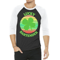 One Lucky Bartender T  Shirtone Lucky Bartender T  Shirt (7) 3/4 Sleeve Shirt | Artistshot