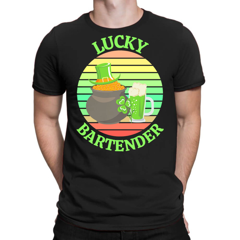 One Lucky Bartender T  Shirtone Lucky Bartender T  Shirt T-shirt | Artistshot