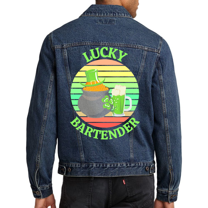 One Lucky Bartender T  Shirtone Lucky Bartender T  Shirt Men Denim Jacket | Artistshot