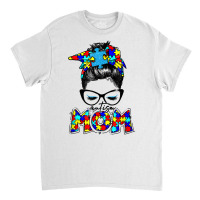 Autism Cute Puzzle Messy Bun Mom Awareness For Womanmen T Shirt Classic T-shirt | Artistshot