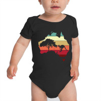 Cool Australia Map Kangaroo Rainbow Australian Aussie Long Sleeve T Sh Baby Bodysuit | Artistshot