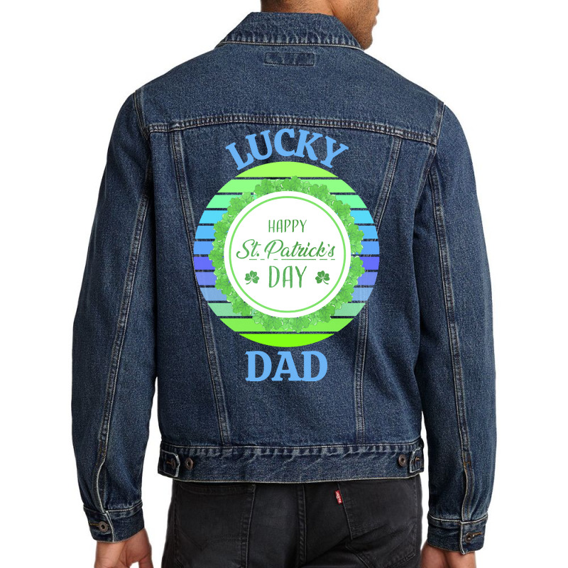 One Lucky Dad T  Shirtone Lucky Dad T  Shirt (4) Men Denim Jacket | Artistshot