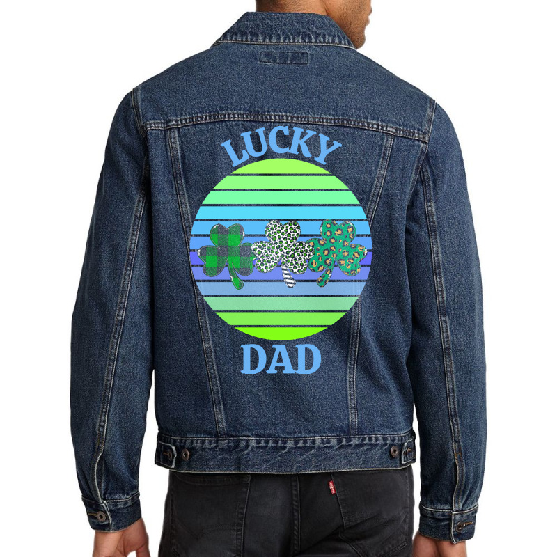 One Lucky Dad T  Shirtone Lucky Dad T  Shirt (6) Men Denim Jacket | Artistshot