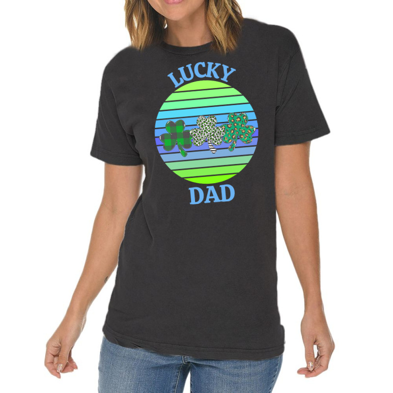 One Lucky Dad T  Shirtone Lucky Dad T  Shirt (6) Vintage T-shirt | Artistshot