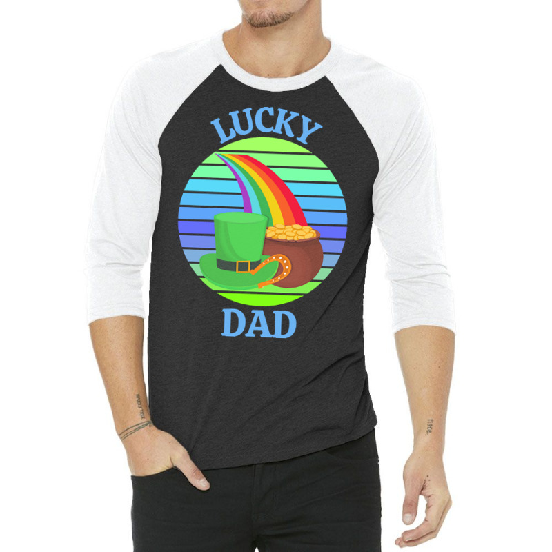 One Lucky Dad T  Shirtone Lucky Dad T  Shirt (7) 3/4 Sleeve Shirt | Artistshot