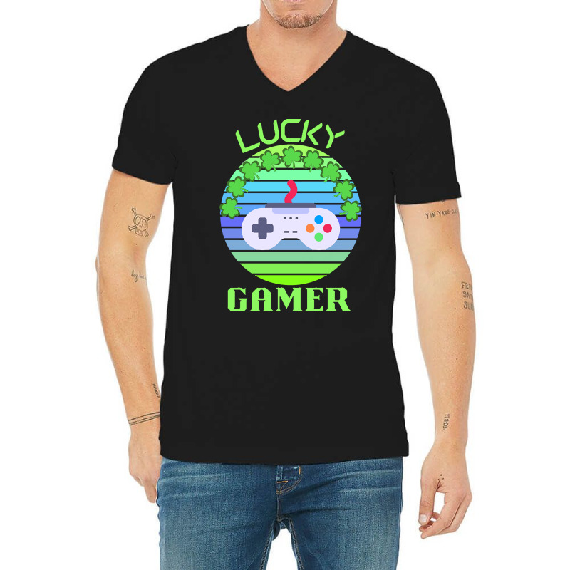 One Lucky Gamer T  Shirtone Lucky Gamer T  Shirt (2) V-neck Tee | Artistshot