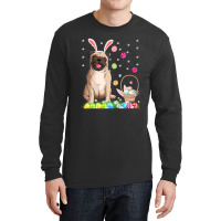 Happy Easter Cute Bunny Dog Pug Wearing Bunny Ears Gift Long Sleeve Shirts | Artistshot