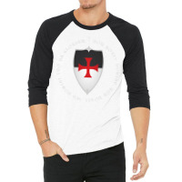 Knights Templar Crusader Motto And Cross 3/4 Sleeve Shirt | Artistshot