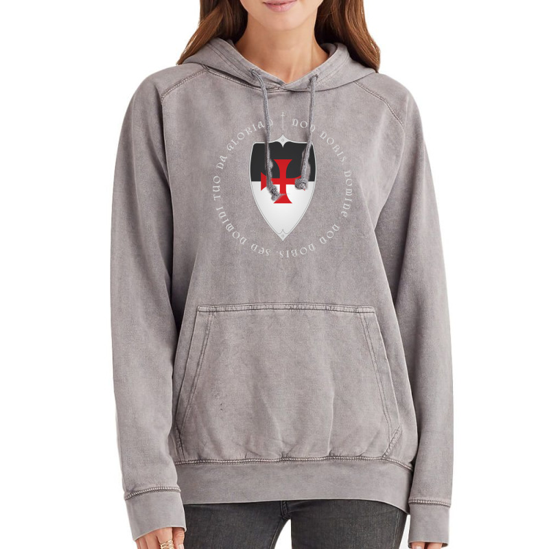 Knights Templar Crusader Motto And Cross Vintage Hoodie | Artistshot