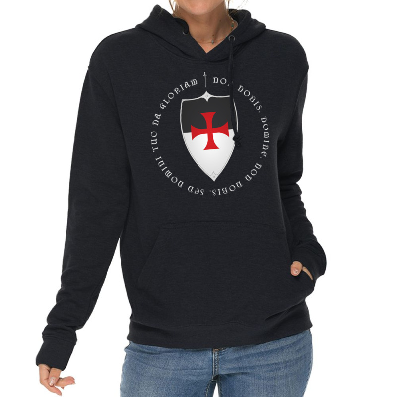 Knights Templar Crusader Motto And Cross Lightweight Hoodie | Artistshot