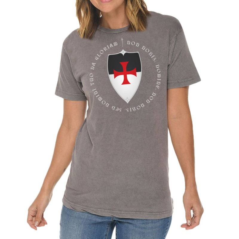 Knights Templar Crusader Motto And Cross Vintage T-shirt | Artistshot