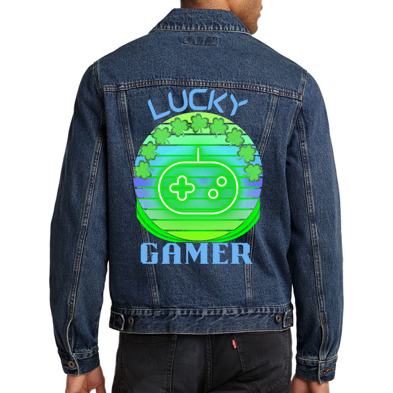 One Lucky Gamer T  Shirtone Lucky Gamer T  Shirt (4) Men Denim Jacket | Artistshot