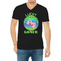 One Lucky Gamer T  Shirtone Lucky Gamer T  Shirt (6) V-neck Tee | Artistshot