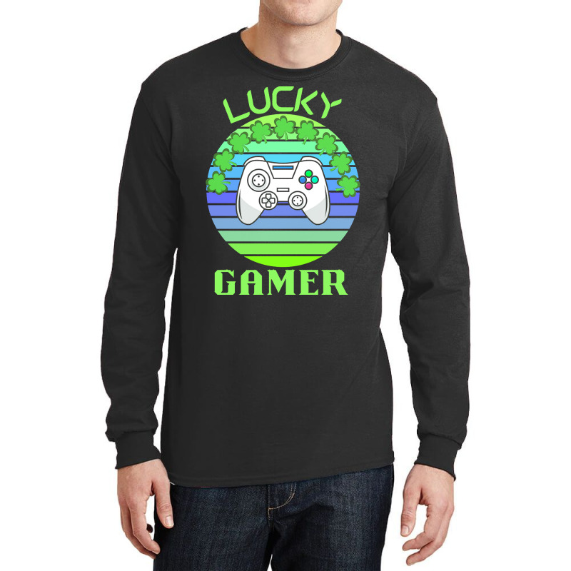 One Lucky Gamer T  Shirtone Lucky Gamer T  Shirt (7) Long Sleeve Shirts | Artistshot